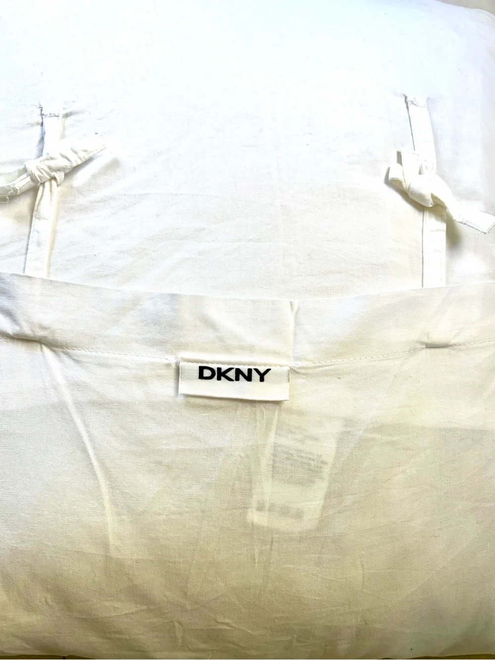 Set of Two Decorative White Cotton Throw Pillows with Inserts